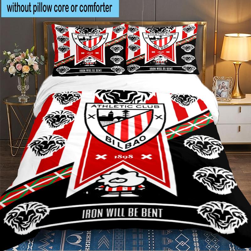3PCS Football Athletic  Bedding set,Ideal for1pc Duvet Cover And 2pcs Pillowcases Perfect for Christmas gift,Ideal for Bedroom, Dormitory