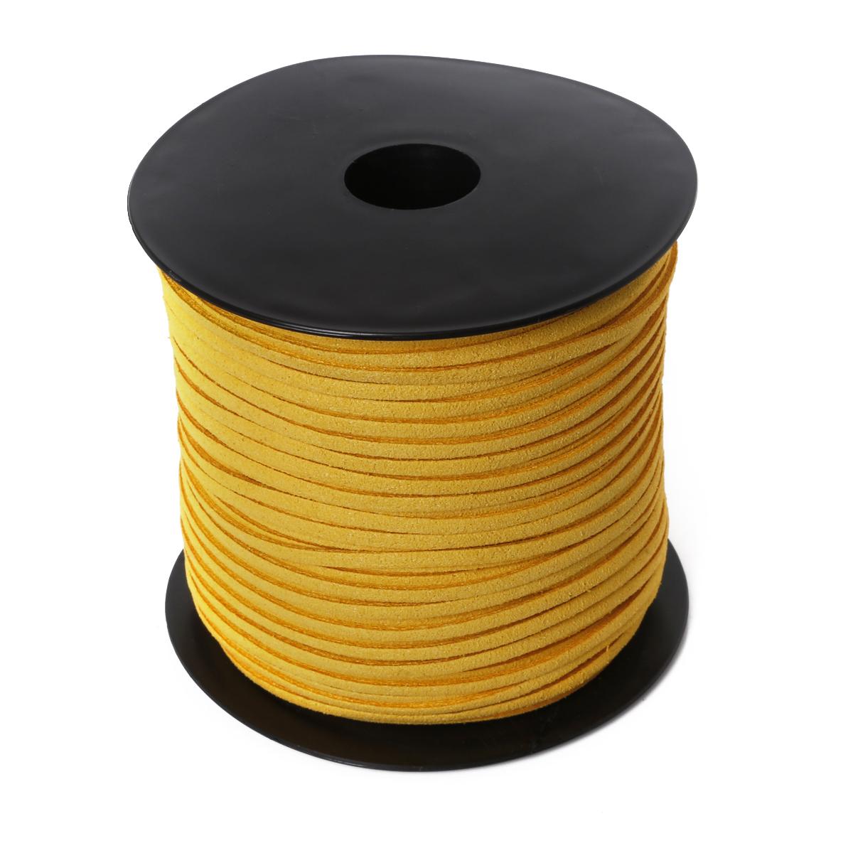 

91-метровый плетеный шнур из корейского бархата и кожи, ручная работа, бисерный браслет, ювелирная нить, сделай сам, ювелирные изделия жёлтый