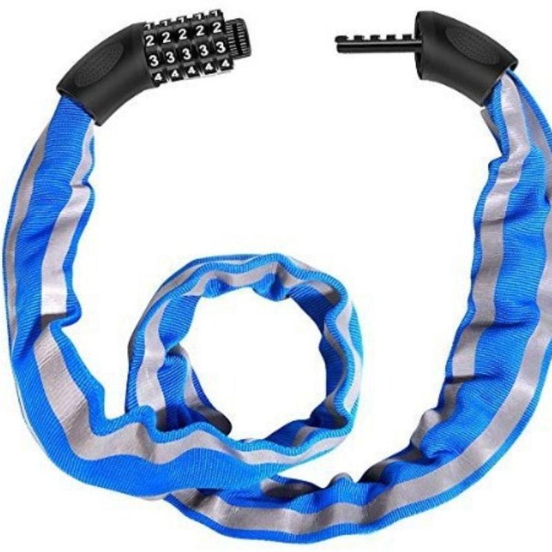 Bike Lock Portable Password MTB Road Bicycle Padlock Reflective High Security Anti-Theft Cycling Chain Lock Bike Accessories