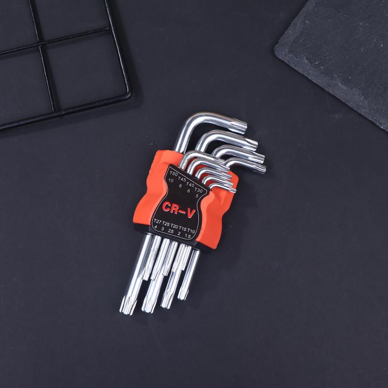 9Pcs Torx Star Wrench Set Allen Keys Hexagon Spanner Dual End L Type Star Screwdriver Hand Repair Tools For Diy Home Repair