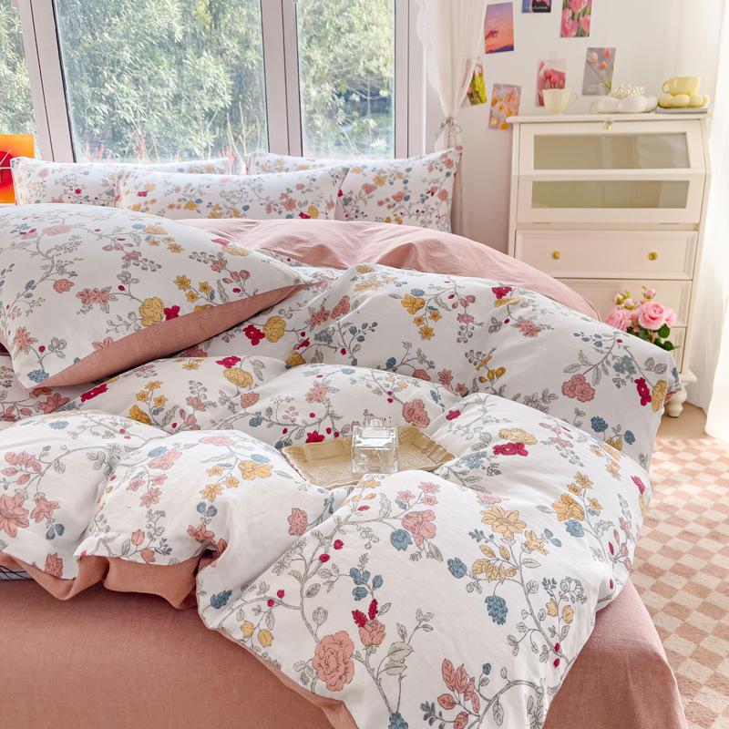 

Пастораль, категория А, двухслойная хлопковая пряжа для матери и ребенка, комплект из четырех предметов, чистый хлопок, длинноволокнистый хлопок и лен, пододеяльники с принтом 2.0m bed sheet 4pcs