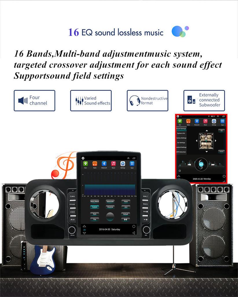 For 2018-2022 Mercedes Sprinter 9.7" Vertical Stereo Radio Nav Head Unit FM WIFI