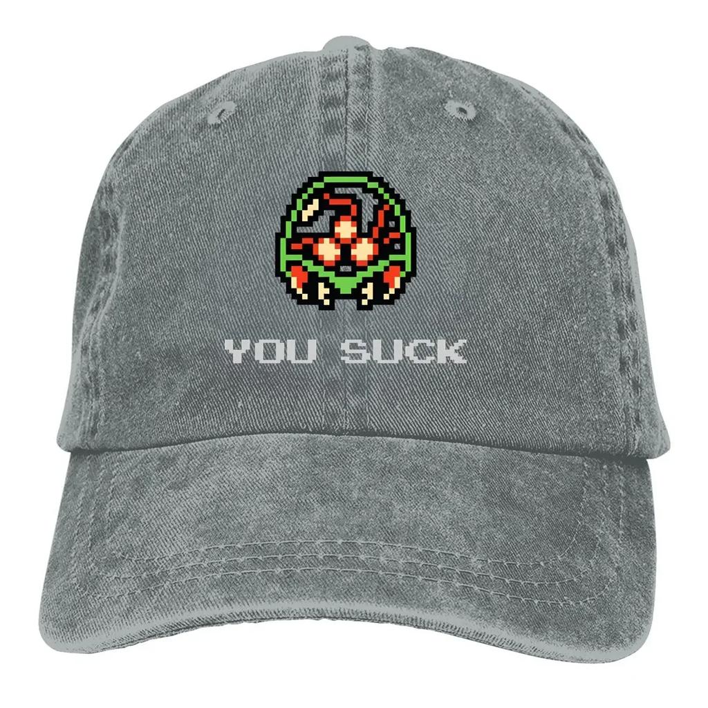 Pure Color Dad Hats You Suck 8Bit Retro Women's Hat Sun Visor Baseball Caps Super Metroid Game Peaked Cap
