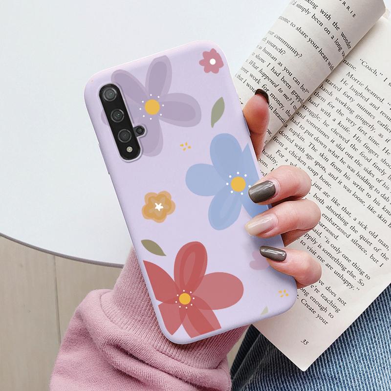 Flowers Funda For Huawei Nova 5T Capa NOVA5T 5 T Phone Case Soft Silicone Cute Cat Bear Back Cover For Nova5 T Coque Bag Fashion