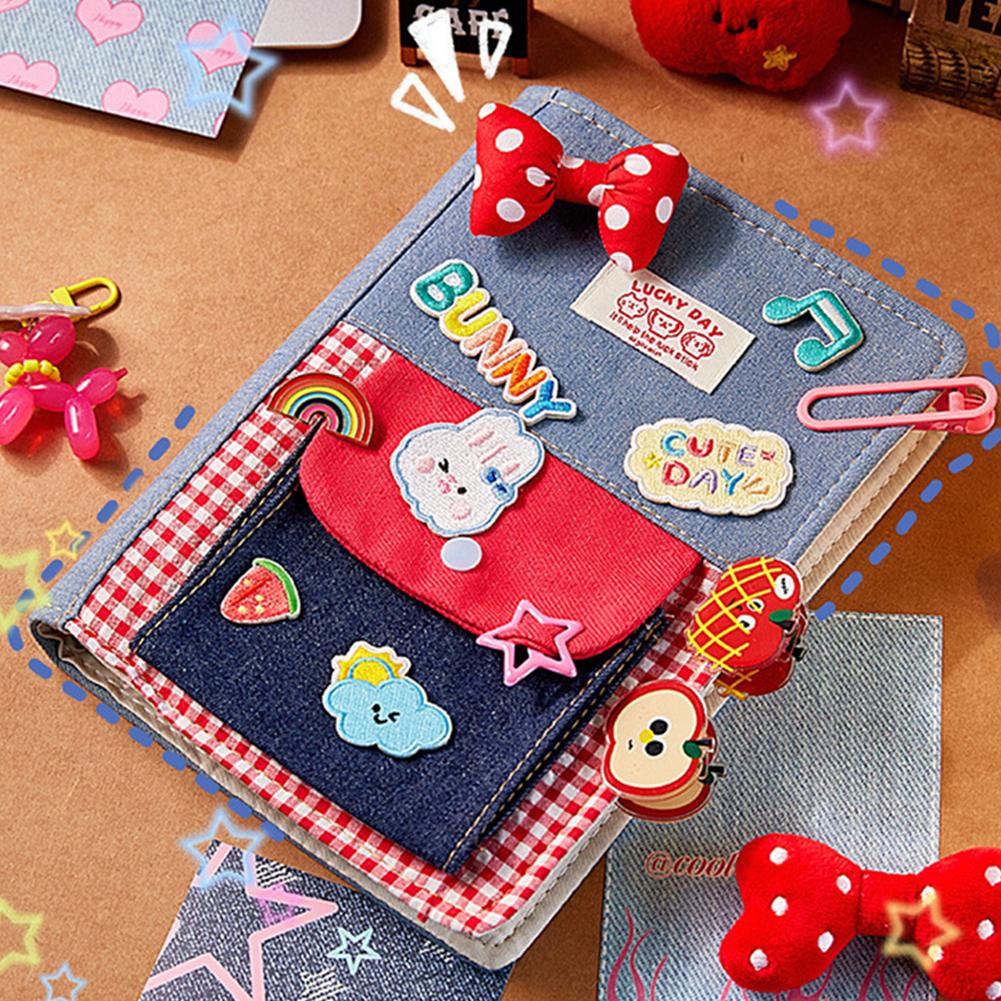 Denim Cloth Notebook Diary DIY Journal Notebook Scrapbook School Study Stationery Gift For Kids Students