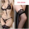 Sexy Underwear Embroidered Three-point Bra Open Panties Sexy Suit Female Passion Seduction Teasing Adult Free