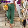 Pantaloni e capris con stampa tinta unita casual alla moda da donna
