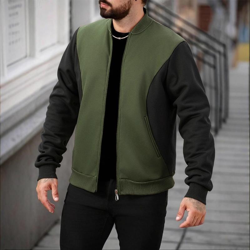 Herren Colorblock Hoodie Jacke Einfarbig Schlicht Täglich Vielseitig Lässiger Stil Mode Kleidung Frühling Herbst Neuer Stil