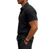 Europäisches & Amerikanisches Herren Leinen Revers Kurzarm Poloshirt - Klassischer Business Casual Stil, Mehrere Farben Verfügbar