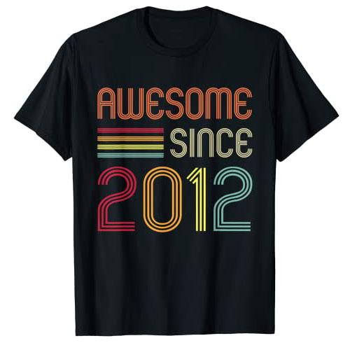 Awesome Since 2012 11th Birthday Retro TShirt 11 Years Old Sayings Graphic Tee Tops Short Sleeve BornIn2012 Clothes Gifts