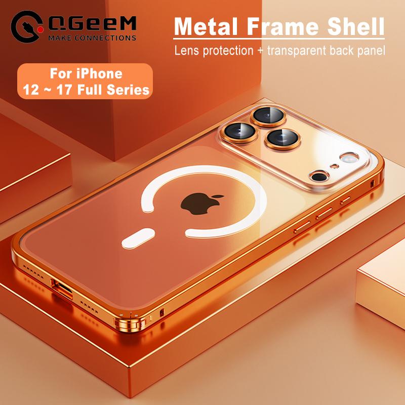 Aluminum Alloy Metal Frame Cover Lens film protection for Iphone 17 Pro Max 16 15 14 13 12 Pro Max Support for Magsafe Charging Case
