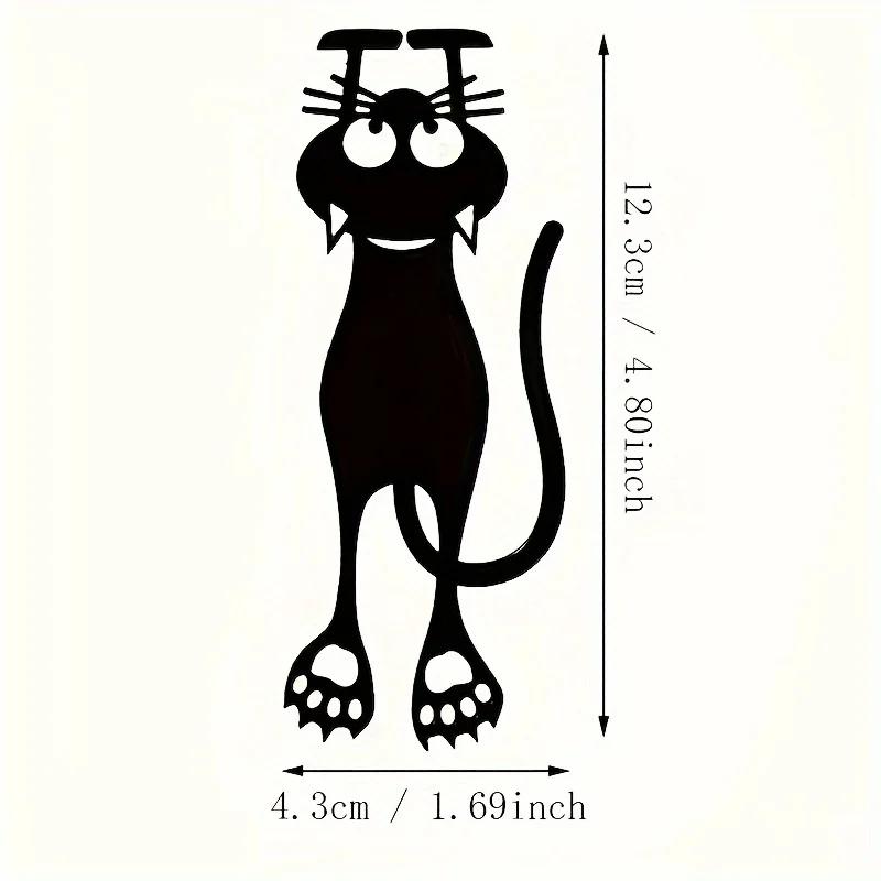 1-5pcs Acrylic hollowed-out bookmarks, creative hollowed-out black kitten hanging bookmarks, perfect gifts for reading lovers
