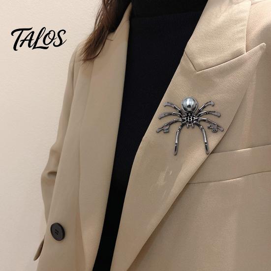 Retro Insect Pin 1/2Pcs 3D Spider Brooch for Halloween, Horror Alloy Metal Clothing Pins Lapel Pin, Clothes Jackets Backpacks Costume Accessories