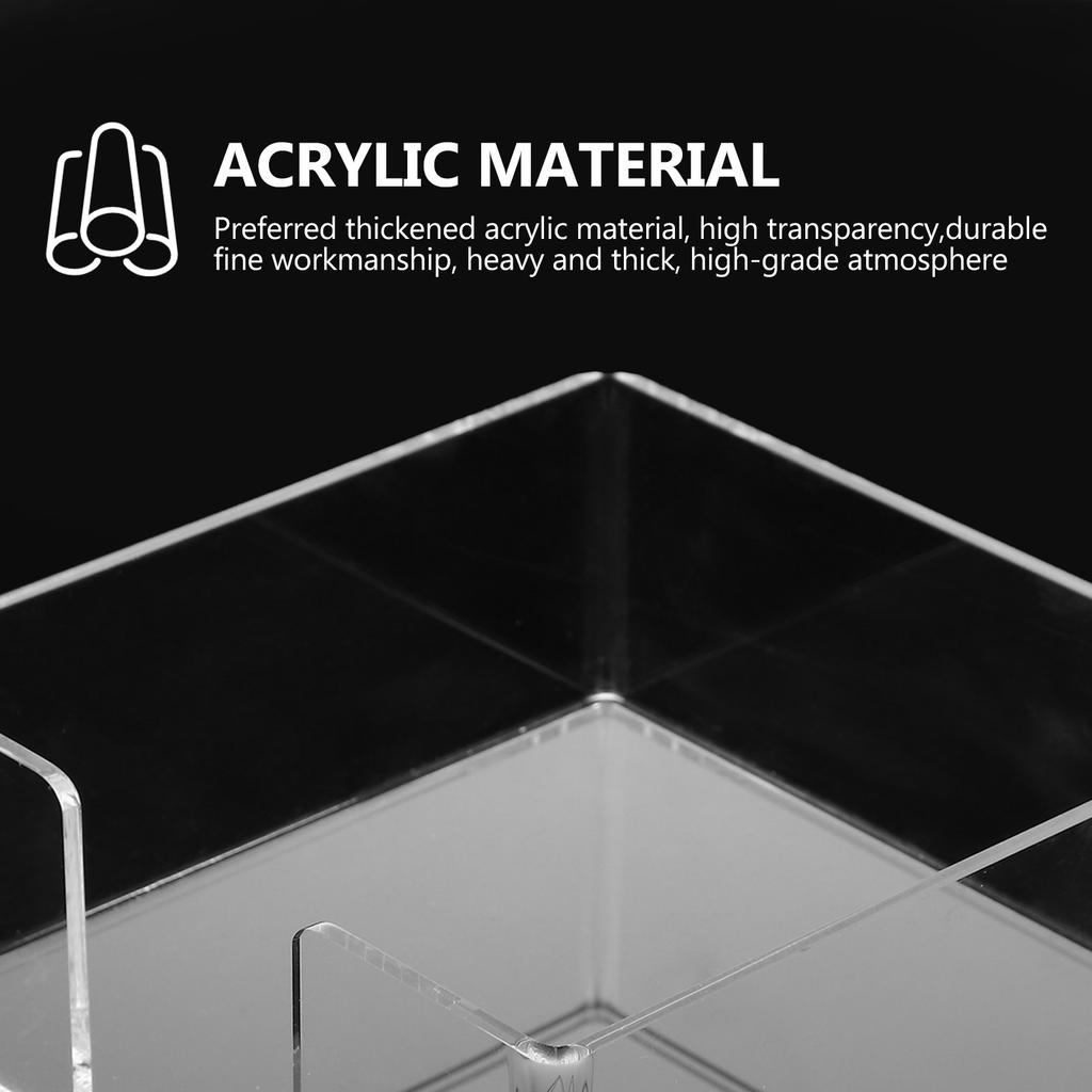 Household Tissue Box Acrylic Napkin Storage Case Square Multi-Function Tissue Container for Living Room Office Bedroom Use