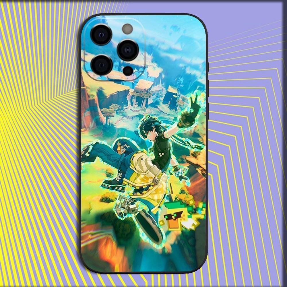 G-Genshin Impact Kinich Phone Case For iPhone 16,15,14,13,12,11,Pro,X,XS,Max,XR,Plus,Mini Soft Black Cover