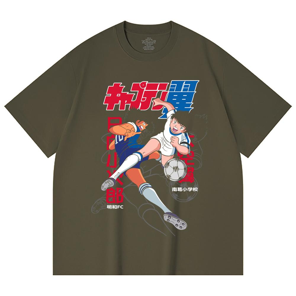 230 Gsm 100% Cotton Captain Tsubasa V2 Print Unisex Heavy Cotton T Shirt