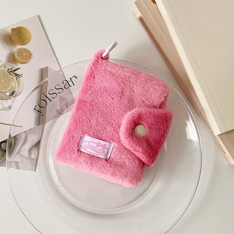 

1 шт. Кошелек Изысканная сумка для наушников Элегантные мини-сумки для хранения Визитница Подвеска Милый плюшевый дизайн Аксессуары для сумки 10,3x8 см розы красного