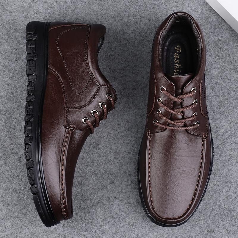 Neue High-Top Herrenschuhe aus echtem Leder Outdoor Verschleißfest Basic Stiefel Mode Mann Warm Plüschfell Schneestiefel Wanderschuhe