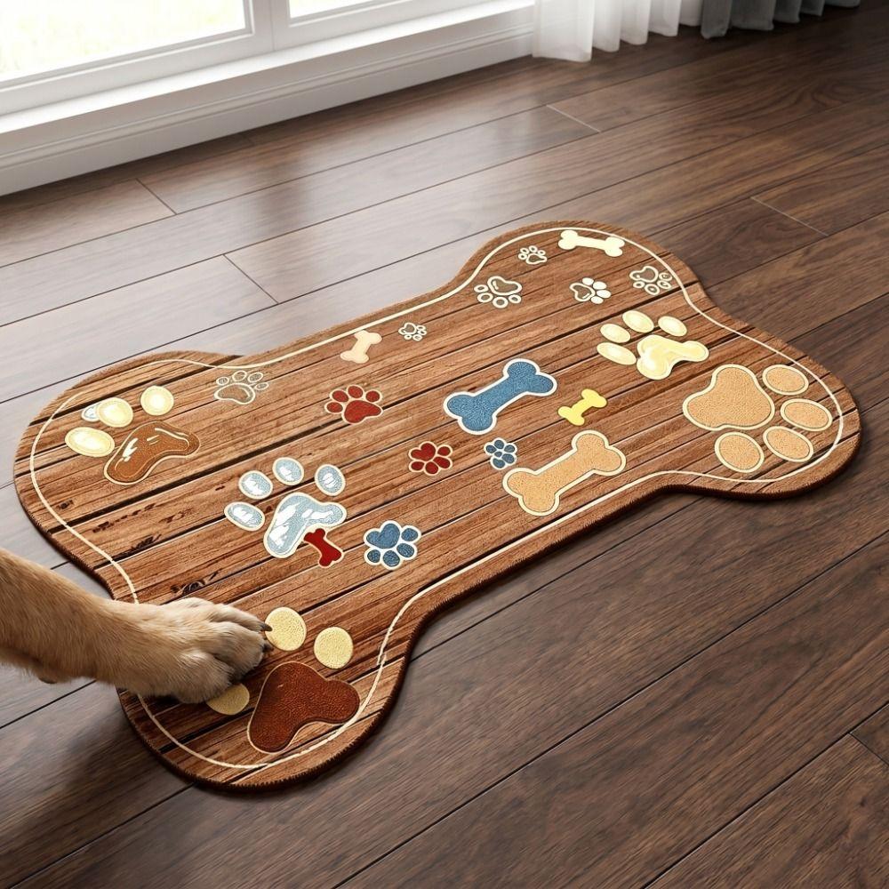 Eco-Friendly Quick-Dry Pet Placemat Easy Clean Waterproof Feeding Mat Absorbent Material Cartoon Pet Mat Indoor