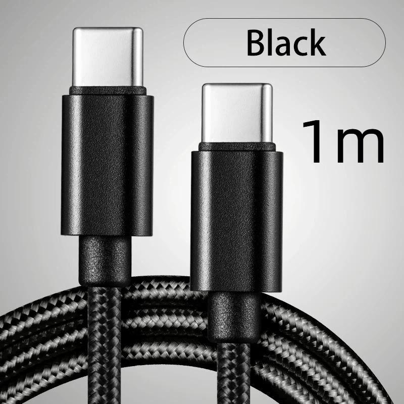 66W 5A Nylon 1/2/3Meters Usb C To Type C Fast Charging Cable For Mosr Mobile Phone Charging Cable