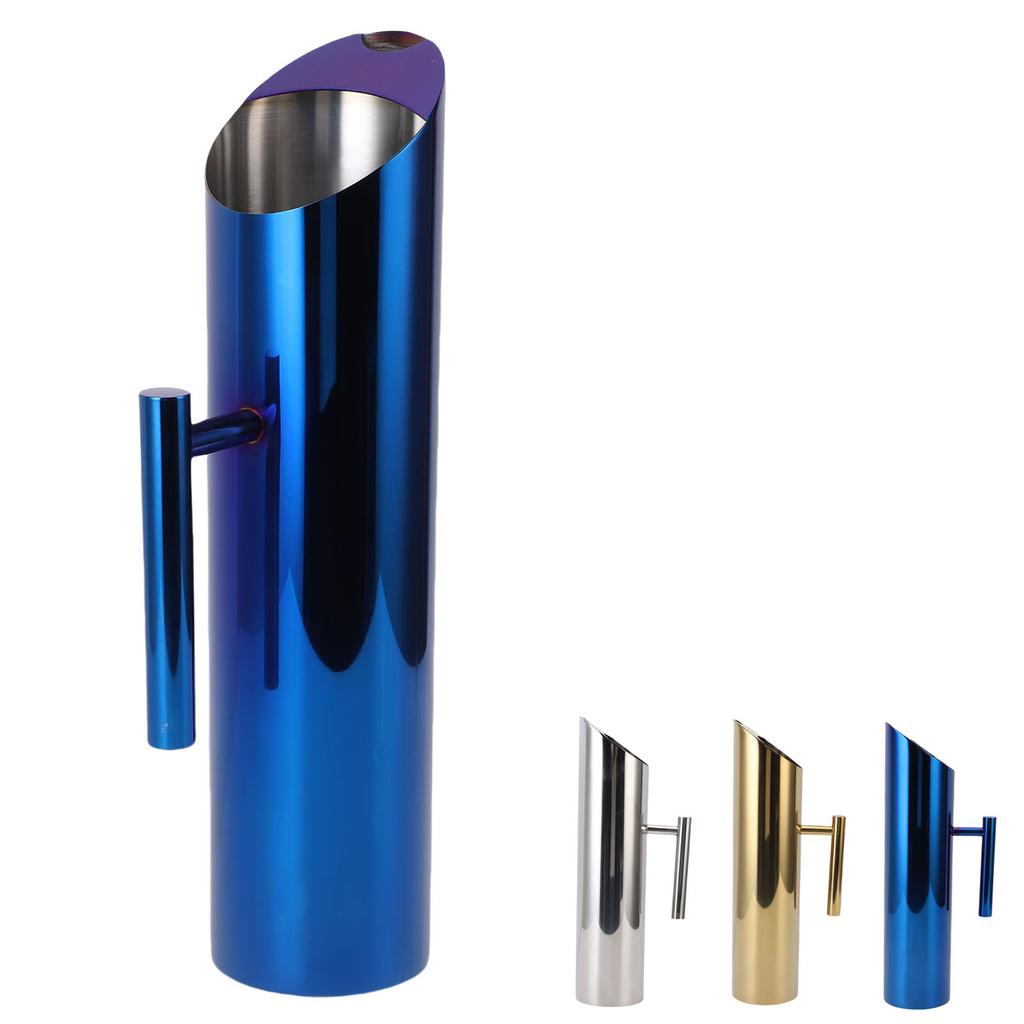 Stainless Steel Water Pitcher with Ice Guard 2L Drink Pitcher Beverage Container with Handle For Iced and Hot Tea Juice Coffee