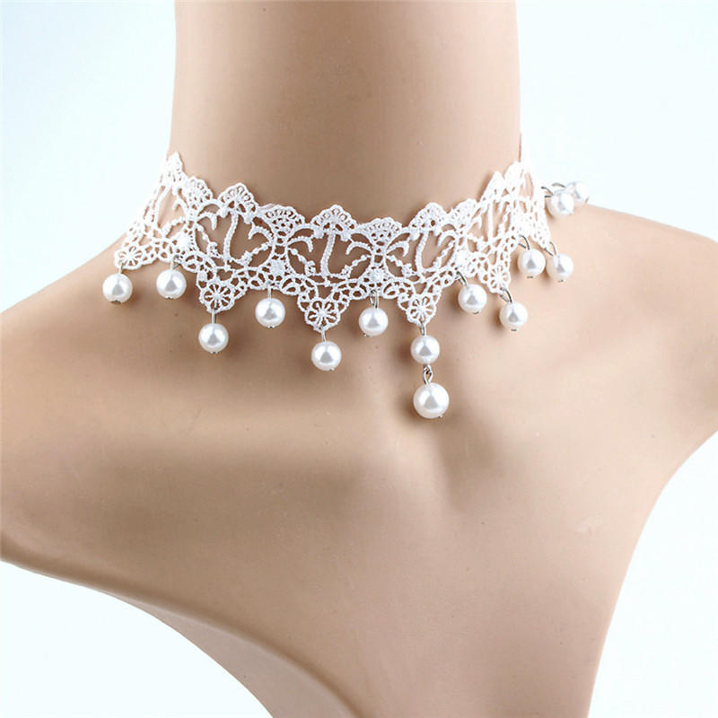 Trendy Sexy Lace Pearl Necklace Creative Romantic Women Jewelry Accessories