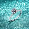 S925 Sterling Silver D Color Classic 1 Carat Moissanite Engagement Ring for Women
