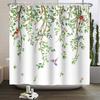 Spring Shower Curtain Green Leaves Birds Shower Curtains Vine Branch Hummingbird Cardinal Shower Curtain Sets for Bathroom