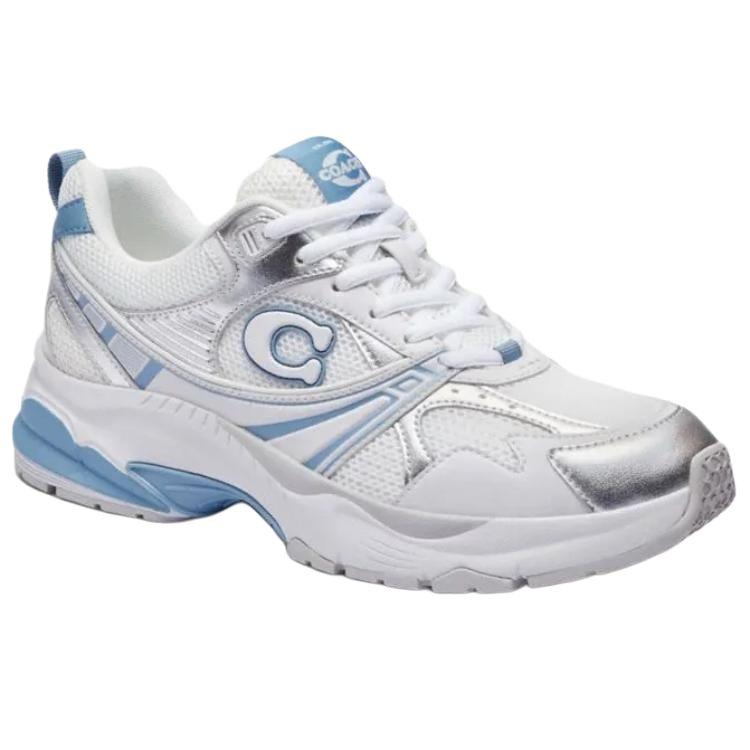 Coach Synthetic Leather Round Toe Lace-Up Low-Top Casual Shoes Women sneaker White CAQ29-QDO