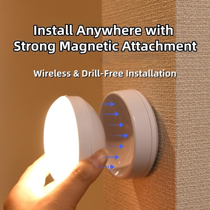 360° Rotatable Motion Sensor Night Light USB Rechargeable Compact LED Lamp for Bedroom Cabinet Closet Stairs Corridor