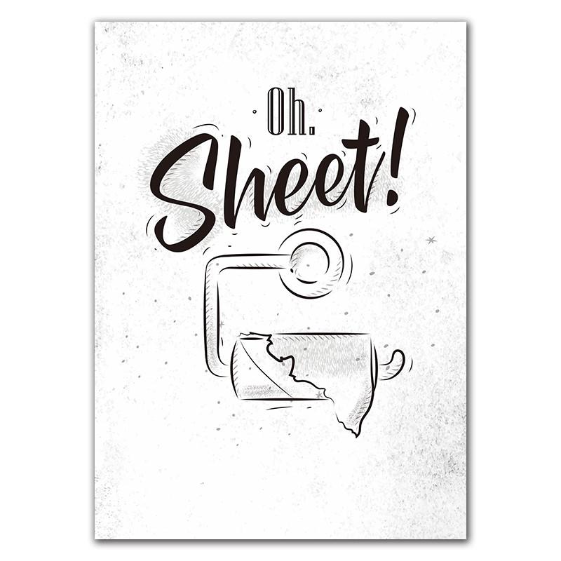 Čištění zubů Mytí rukou Toaleta Citace Obraz Koupelna Nástěnná malba Malba na plátně Umělecký plakát Černá Bílá Obrazy na toaletě HD2892