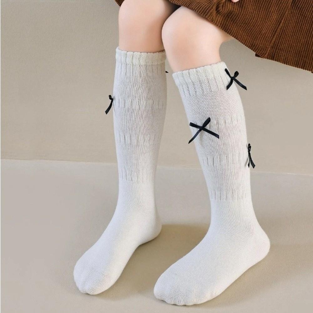 Korean Style Long Girls Socks Solid Color Grils Stocking Soft Pile-up Socks  1-5 Year