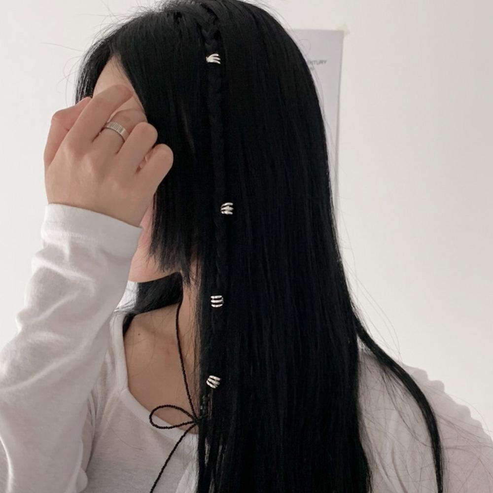 

Серебряная заколка-манжета с тремя линиями Blue City mini disco