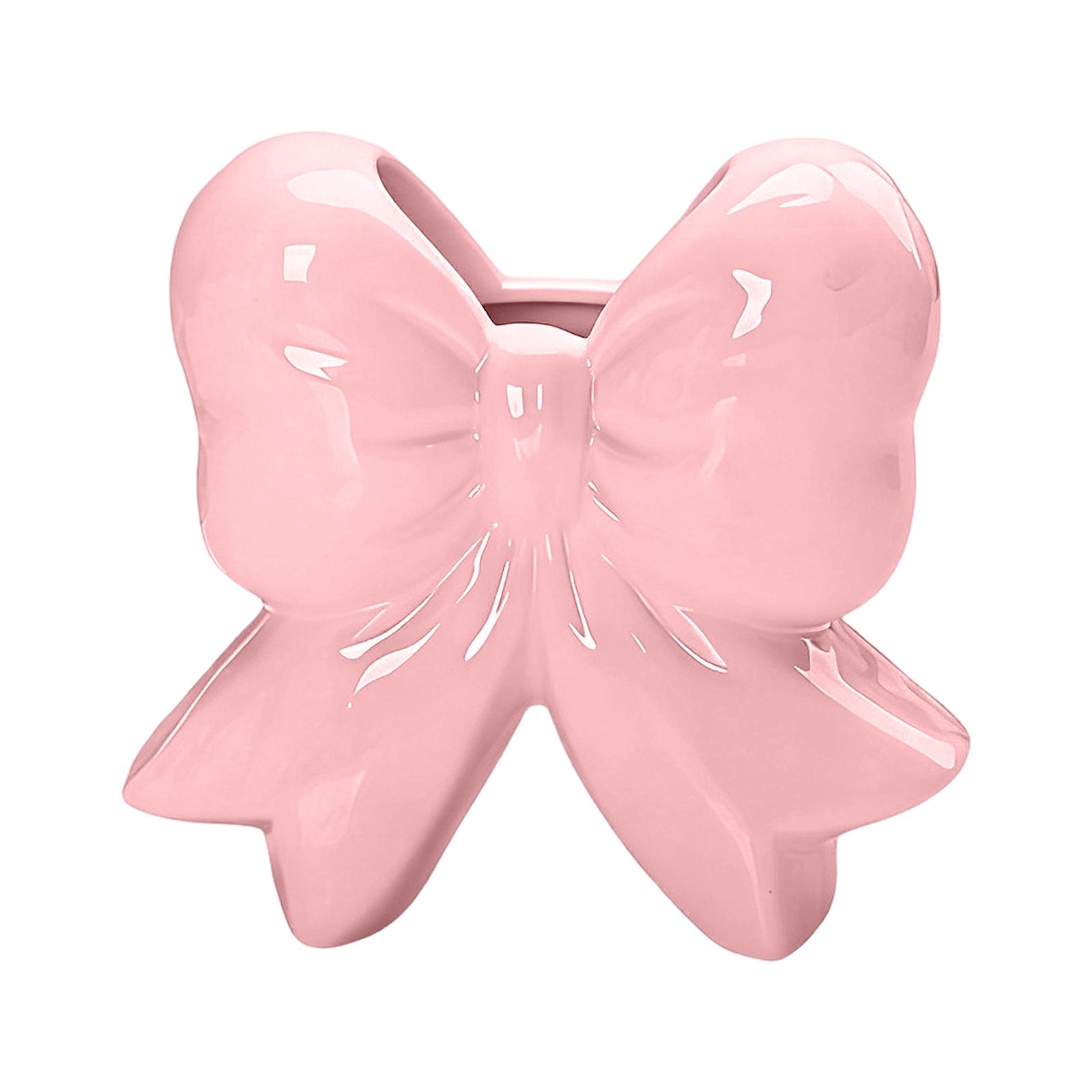 Bow Vase Ceramic Vase Minimalist Pampas Grass Flower Vase Modern Vase, Tabletop Bathroom Shelf Home Decor розовый