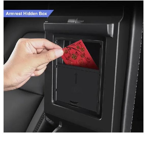 For Tesla Model Y 3 Center Console Storage Organizer Box Tray Armrest Hidden Box Bins Cup Holder Auto Interior Accessories