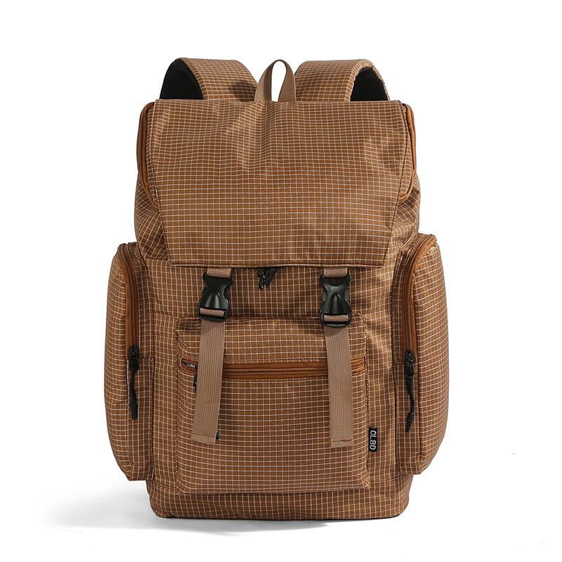 Schoolbag new sports mountaineering hiking bag large capacity simple foldable lazy wind backpack Korean version solid color leisure bag