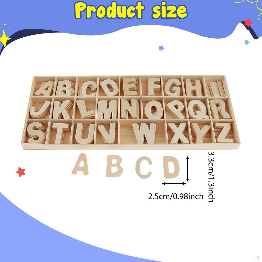 Alphabet Letters Made of Wood – Educational Toy for Spelling Unfinished Wooden