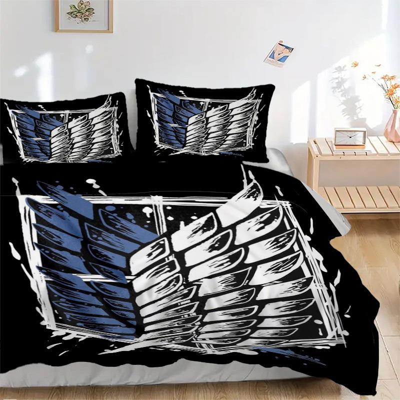 

Attack on Titan Wings of Freedom Bedding Set Comforter Cover Gift for Bedroom,Includes 1 Cover and 2 Pillowcases, No InsertB214 135x200cm