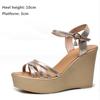 Fashion Fashion 12cm/10cm/8cm/6cm Wedge Heel Sandals Women Summer 2024 New High Heel Shoes Platform Fashion Open Toe Sandals