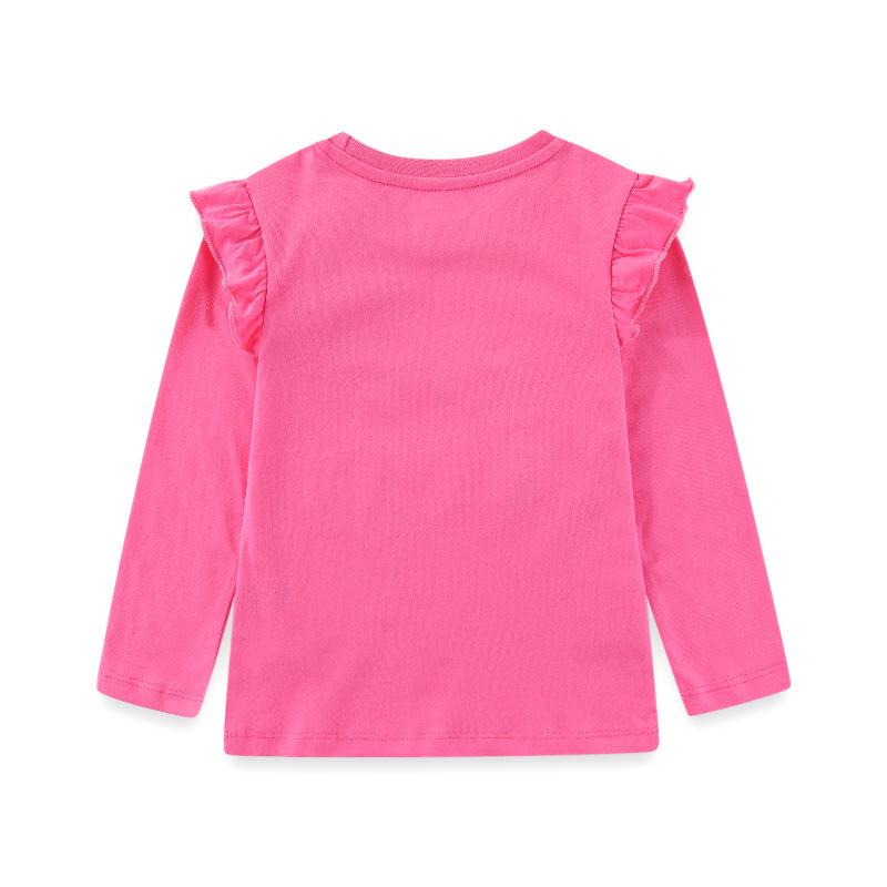 Unicorn Embroidery Long Sleeve Girls' T-Shirt - Spring & Autumn Round Neck