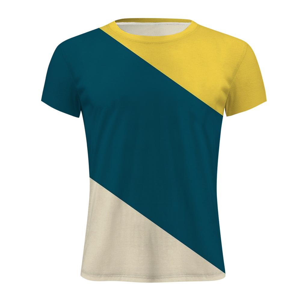Summer Round Neck 3D Modern Art Patterns Print Top Fashionable Casual Short Sleeved Men's T-shirts
