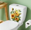 Waterproof Sunflower Toilet Wall Stickers - Self-Adhesive Bathroom Decoration