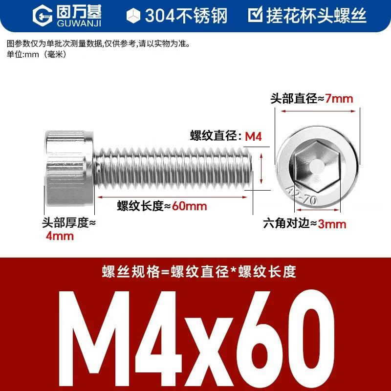 GUWANJI 304 Stainless Steel Hex Socket Cap Screw