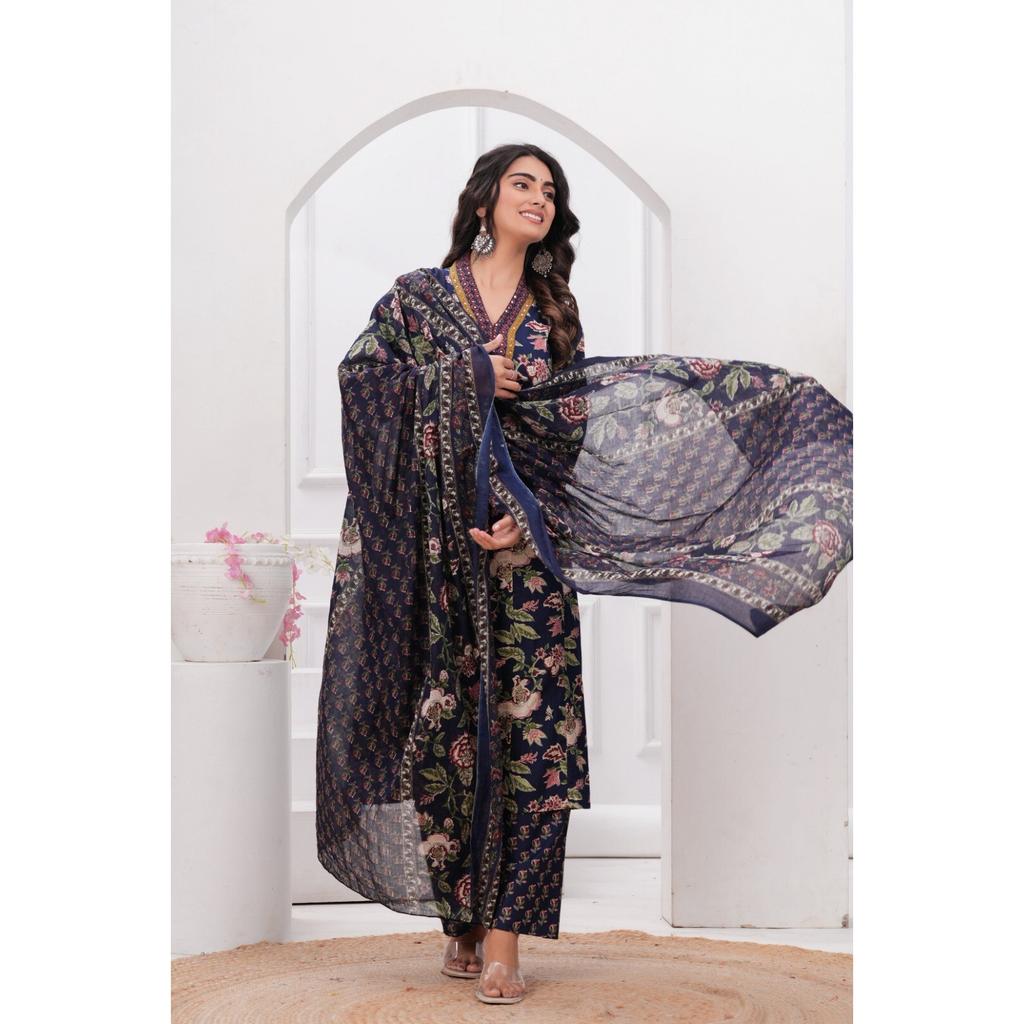 Women Designer Cotton Top Tunic Kurti Set Indian Bollywood Party Salwar Suit SC-2298