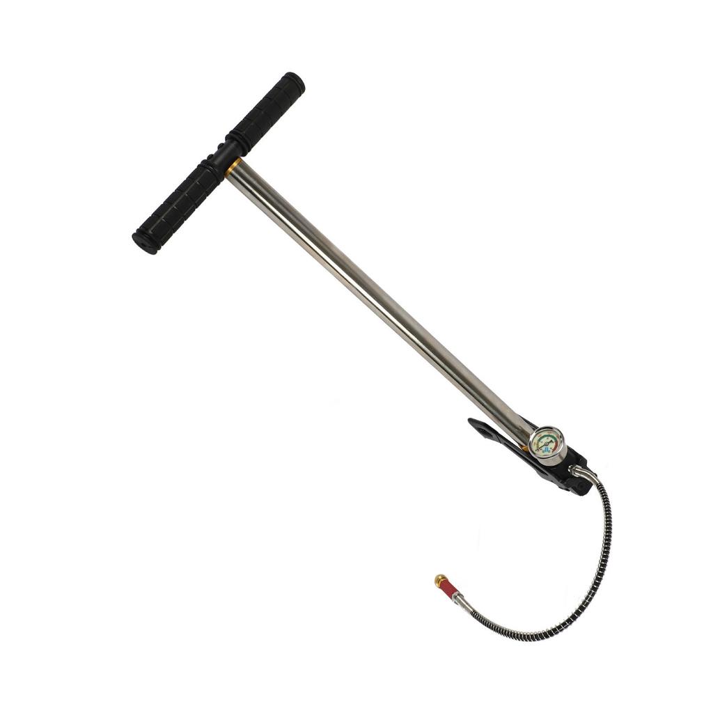 New 3 Stage Air Rifle Gun Hand Pump Stirrup Charging Gas Filter Gauge Valve Hose