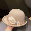 Elegante Roll traufe Fedoras Hut Frauen Neue Band winter uxury designer hut Woolen tuch Kleine becken kappe sombreros de mujer
