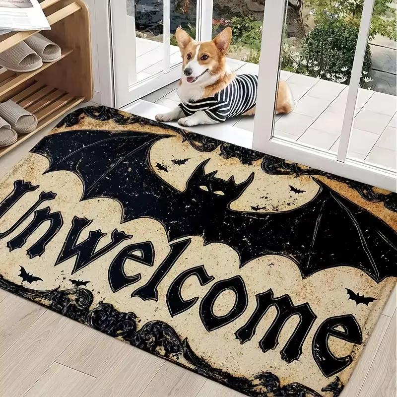 

Halloween Bloody Footprint Welcome Doormat Hand Wash Only Decor for Front Door Porch Kitchen Bedroom Halloween Decorations 50X80CM (1.6X2.6FT