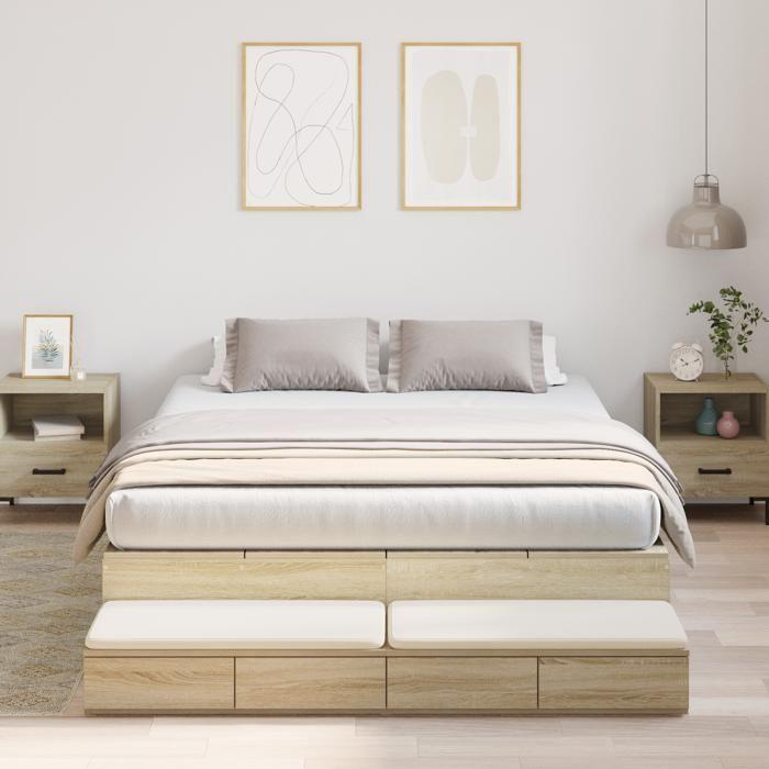 VidaXL Cadre de lit Sonoma Oak 140x200 cm 3335639