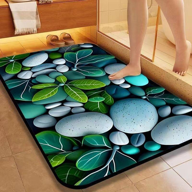 Wasserabsorbierende Badezimmer-Fußmatten Toilette wasserabsorbierend schnelltrocknend Fußmatten Toilette Haushaltsteppich Eingangsmatte