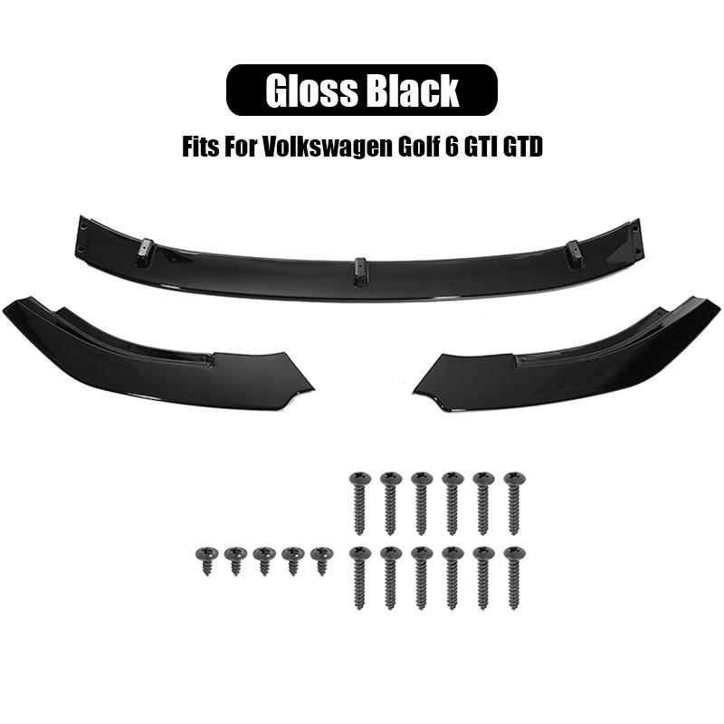 

Высокое качество 3 шт. авто передний бампер губа кузов комплект спойлер для Volkswagen Golf 6 GTI GTD декоративная защита автомобильные аксессуары